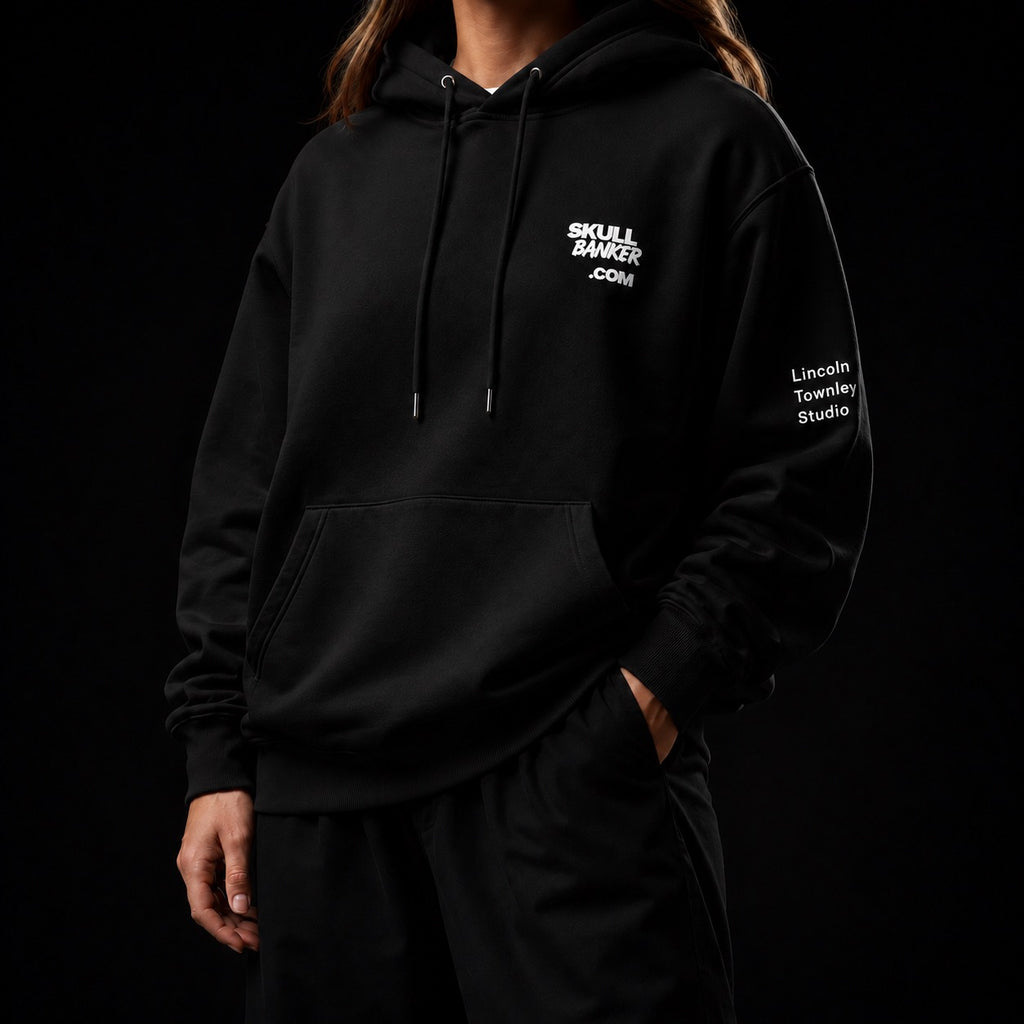 BLACK SKULL BANKER HOODIE