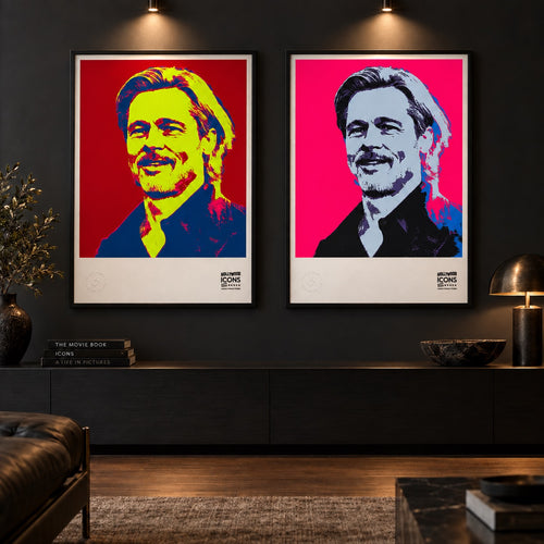 Brad Pitt Hollywood Icon diptych framed interior