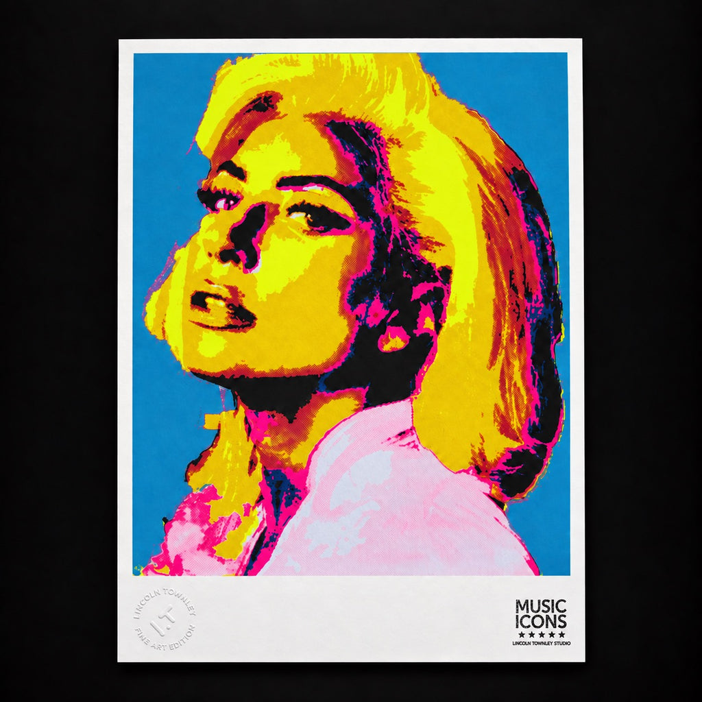 Lady Gaga blue A2 screen print by Lincoln Townley