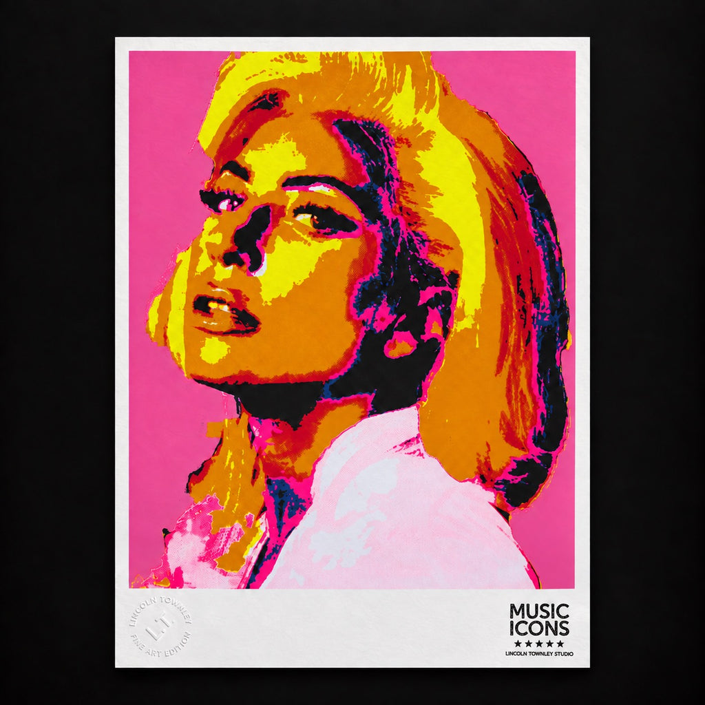 Lady Gaga pink A2 screen print by Lincoln Townley
