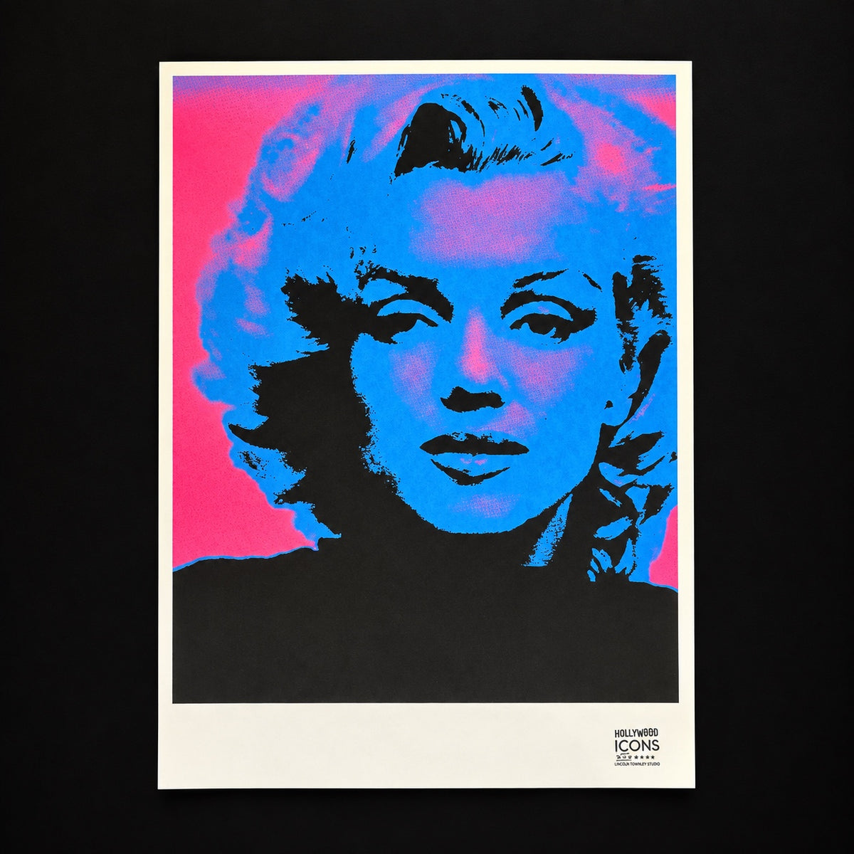Blue and pink Marilyn Monroe Lincoln Townley ICON Collection screen print