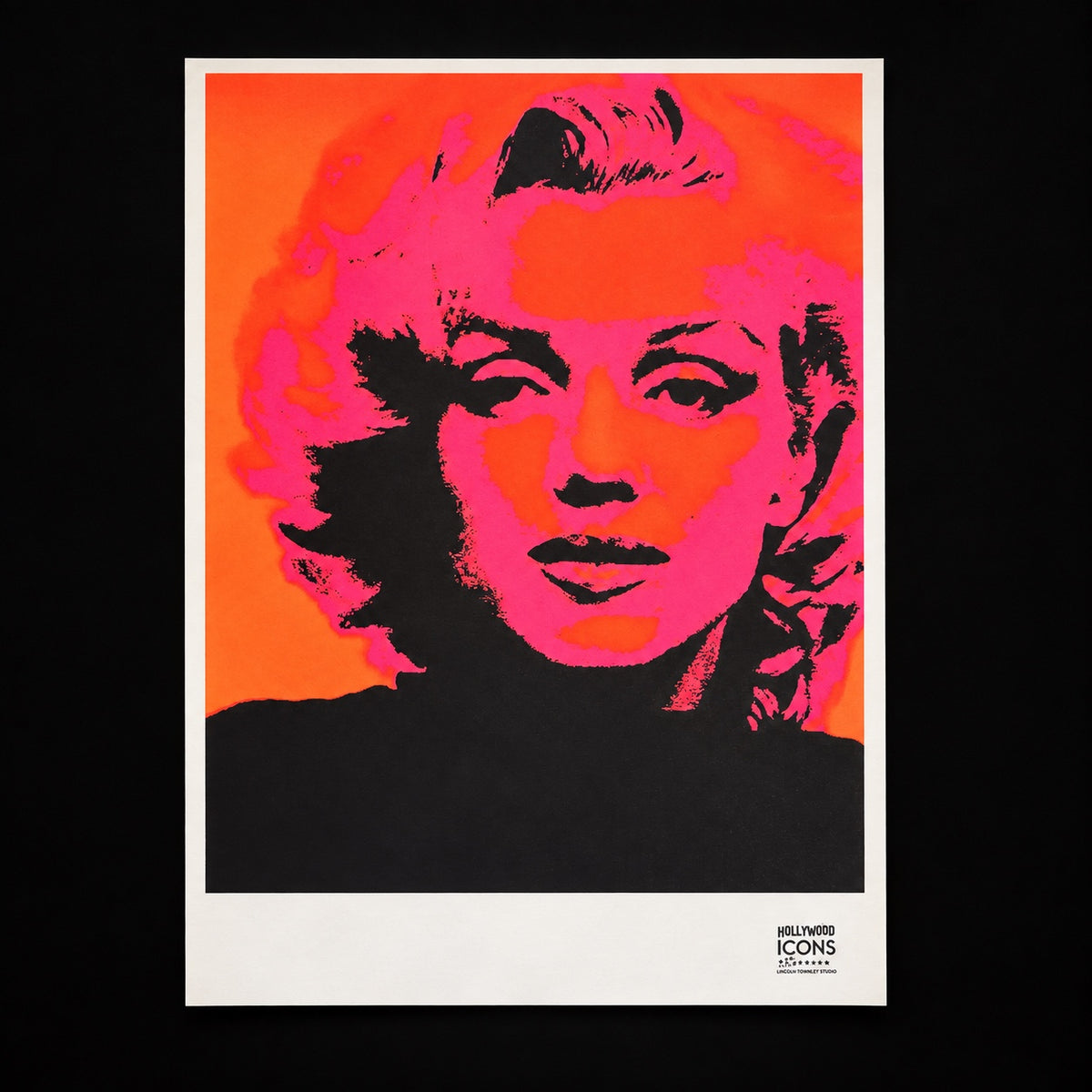 Orange and pink Marilyn Monroe Lincoln Townley ICON Collection screen print