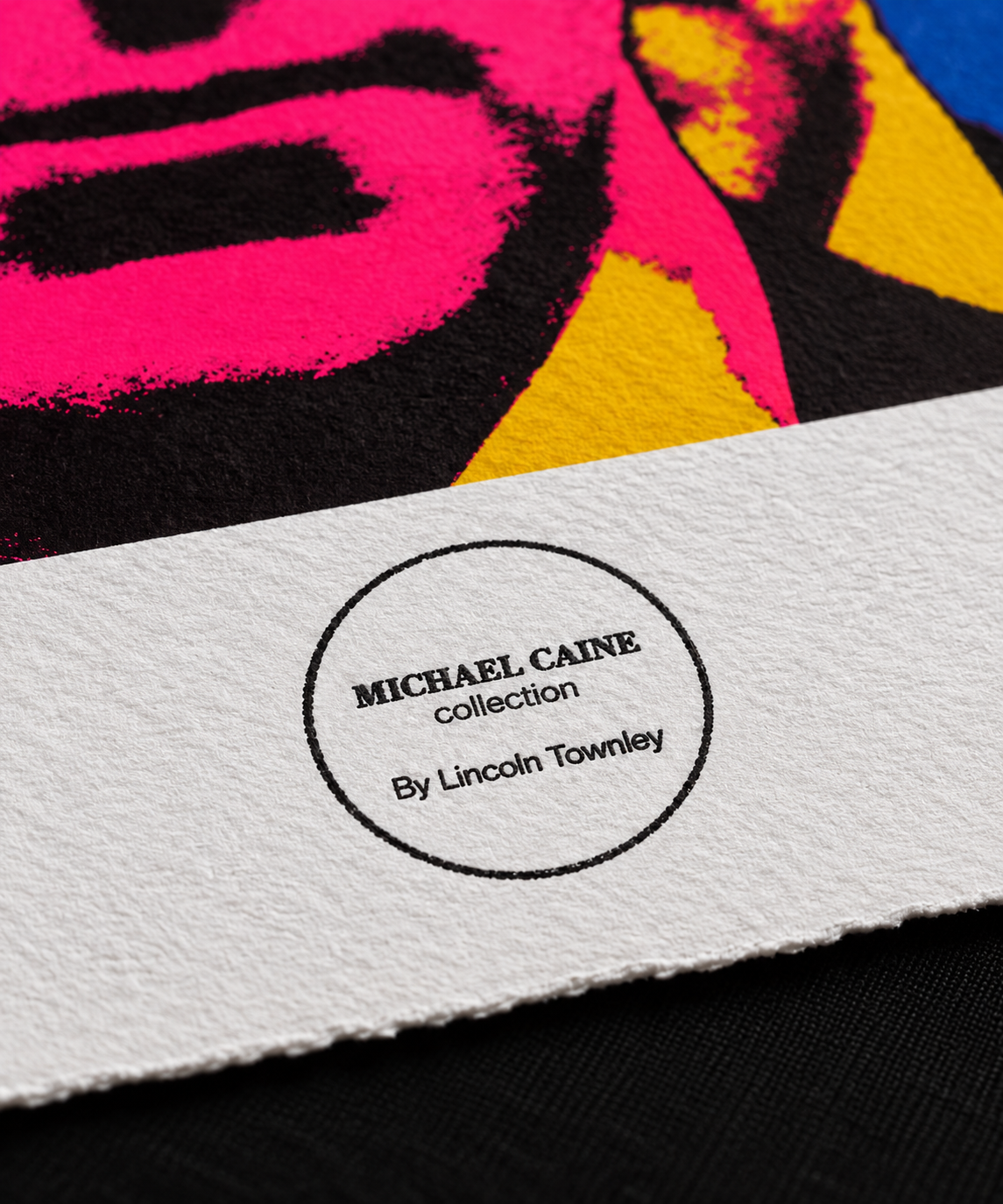 Michael Caine Collection stamp detail on fine art paper