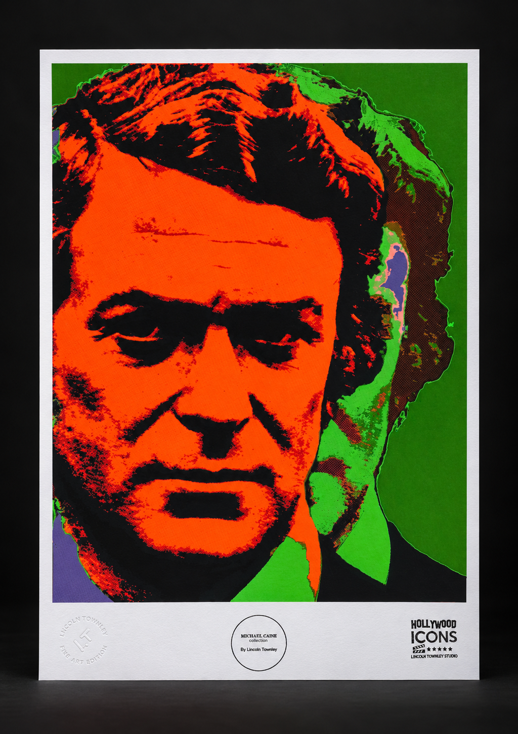 Michael Caine Get Carter orange and green A2 screen print