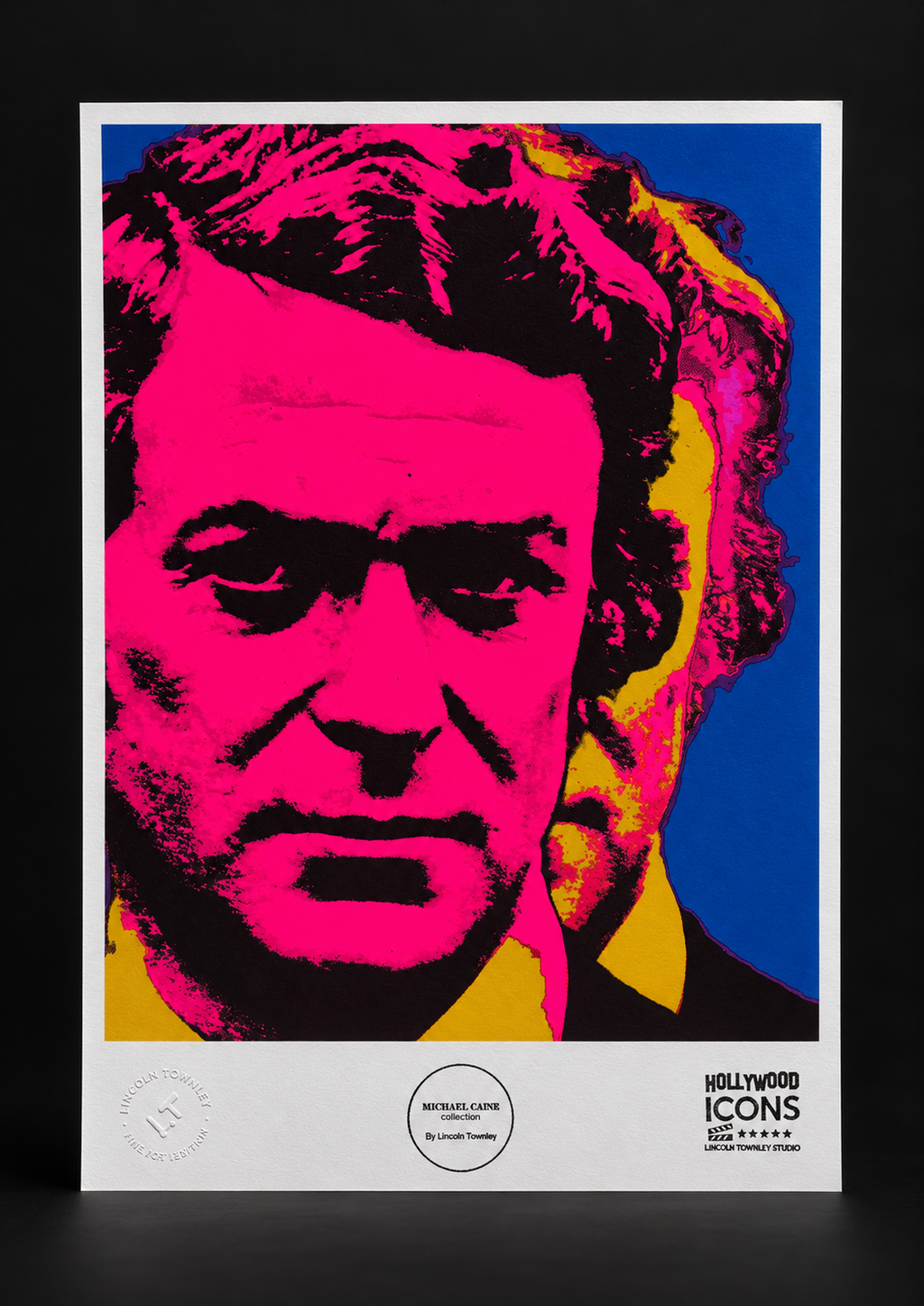Michael Caine Get Carter pink and blue A2 screen print